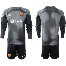 Camisetas FC Barcelona Segunda Portero 2022/23 Manga Larga - Niño (+ Pantalones)